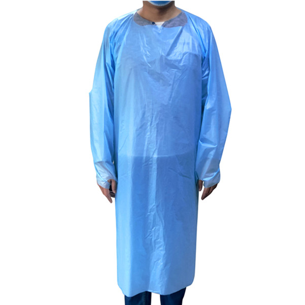 Anti Virus Protective Clothing Aprons , Disposable Plastic Aprons With Sleeves