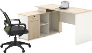 China Modern Panel Office Standing Computer Table MDF Board With Vice Desk on sale