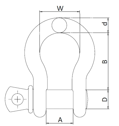European Type Large Bow Shackle For Rigging Hardware Stainless Steel 304