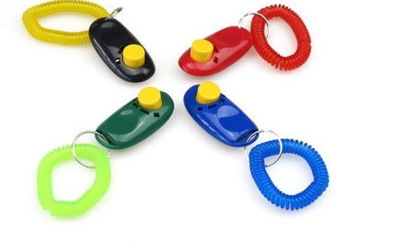 Quality Puppy Dog Pet Click Clicker Button Training Trainer Aid Wrist Strap for sale