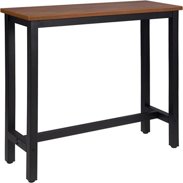 Quality Bar Table Dining Table Metal Frame Industrial Design Easy Assembly Vintage Brown for sale