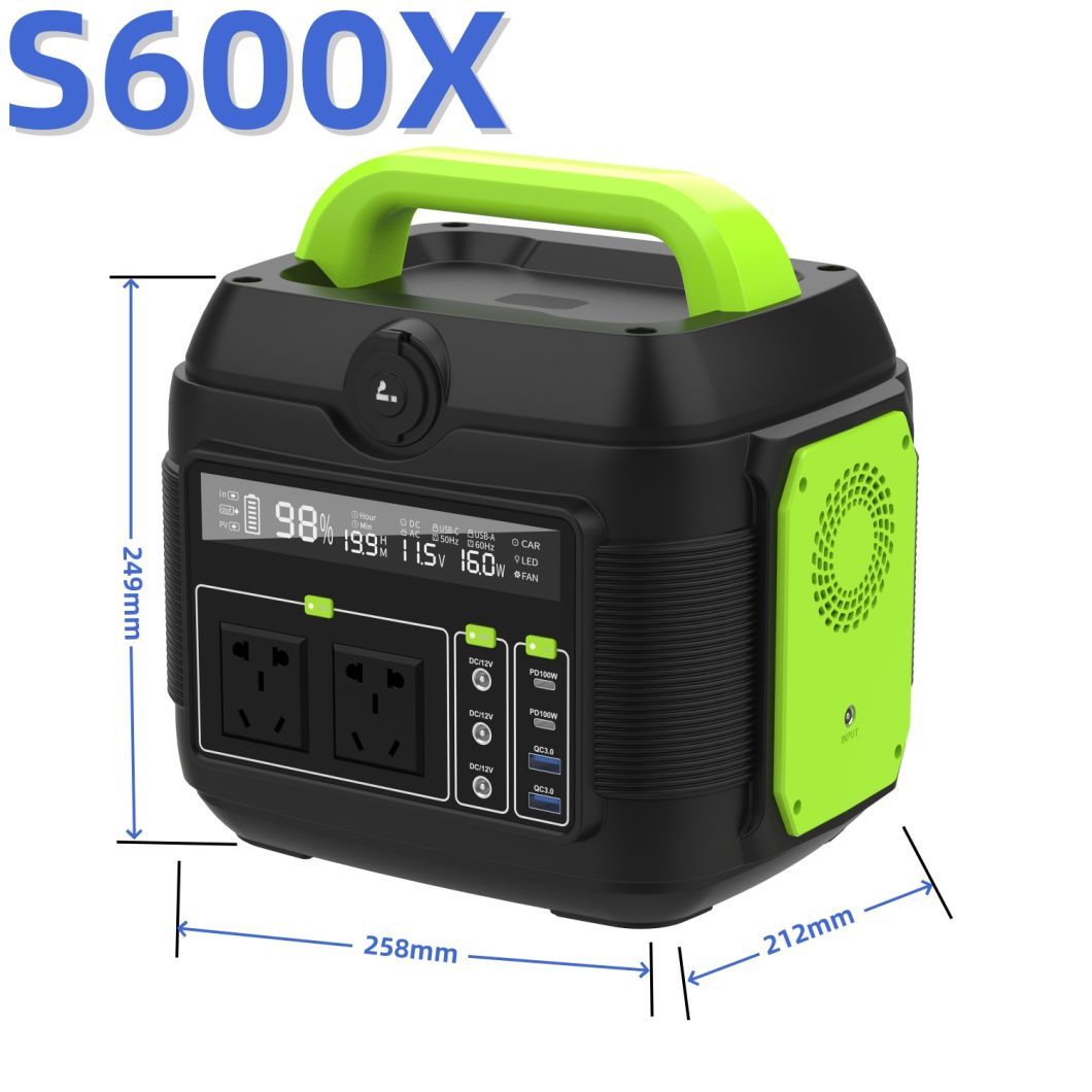 Outdoor Camping Travel RV Energy Storage Power Station Multi-Function Output 600W Mobile Power Station Balcony Charging Treasure Generator