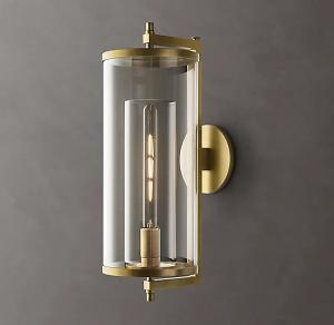 Inner Cylindrical Shade K9 Glass Ornamental Wall Sconces Bronze Finish