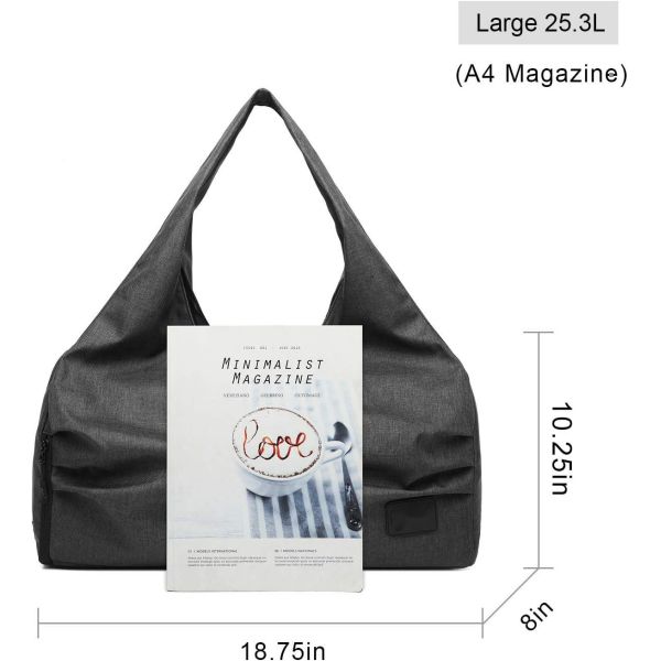 Polyester Black Yoga Gym Sports Customizable Duffle Bags With Wet Dry Storage Pockets