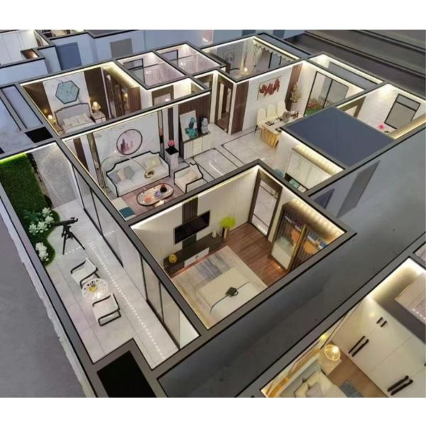 Contemporary House Interior Models 1:25 LED Illumination Interior Architecture Model