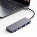High Speed 4 Port USB 3.0 HUB 5Gbps USB C Portable With Power Adapter for PC Mac