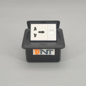 Universal media power data recessed floor electric outlet