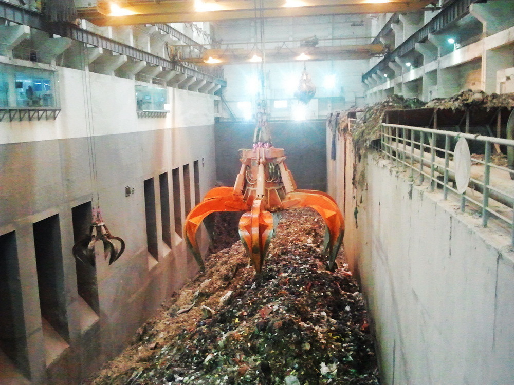 5 ton garbage grab bridge crane, garbage crane, double beam truss, grab crane, double beam crane, garbage incineration p