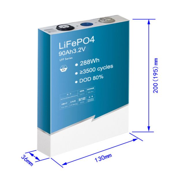 Lifepo4 Battery Cells 90Ah 3.2V Rechargeable Battery for EV Car Solar System