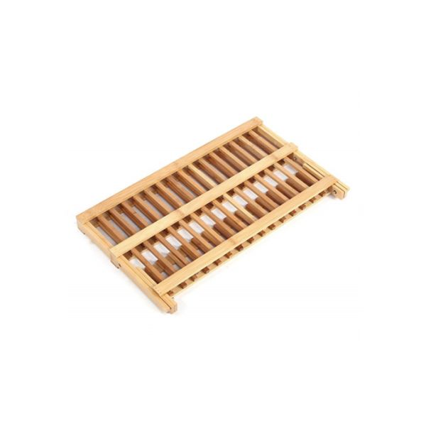Collapsible Compact Dish Drying Rack Bamboo Wooden Dish Rack Plate Rack