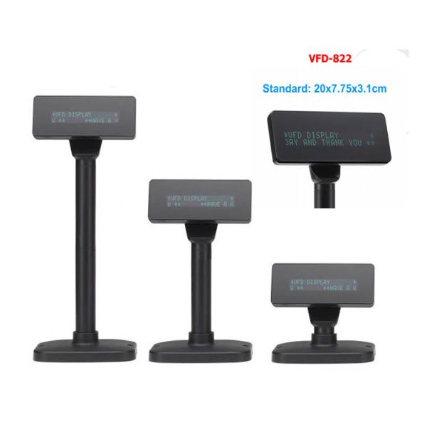 Two Lines 5V USB RS232 POS Customer Display Adjustable Pole Stand