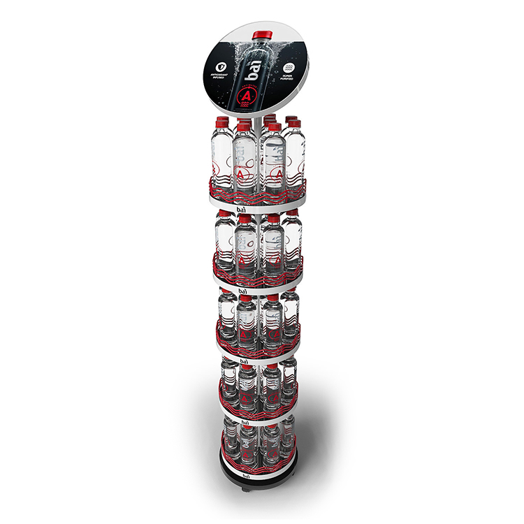 Hot Selling Supermarket Double-side Wine Bottle Display Rack Floor Wine Display Stand With Custom Logo