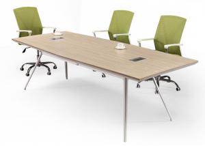 China Modern Oval Meeting Table Melamine Faced MDF Board Material With Metal Frame on sale