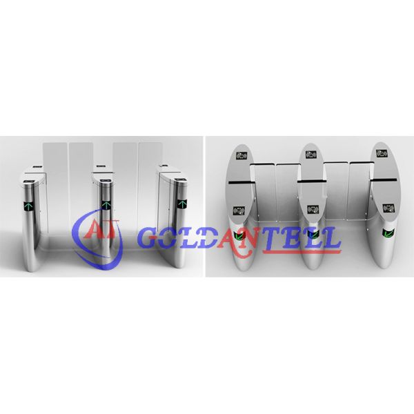 Slim Rfid Dual Full Height Turnstile Gate Access Control Barrier System