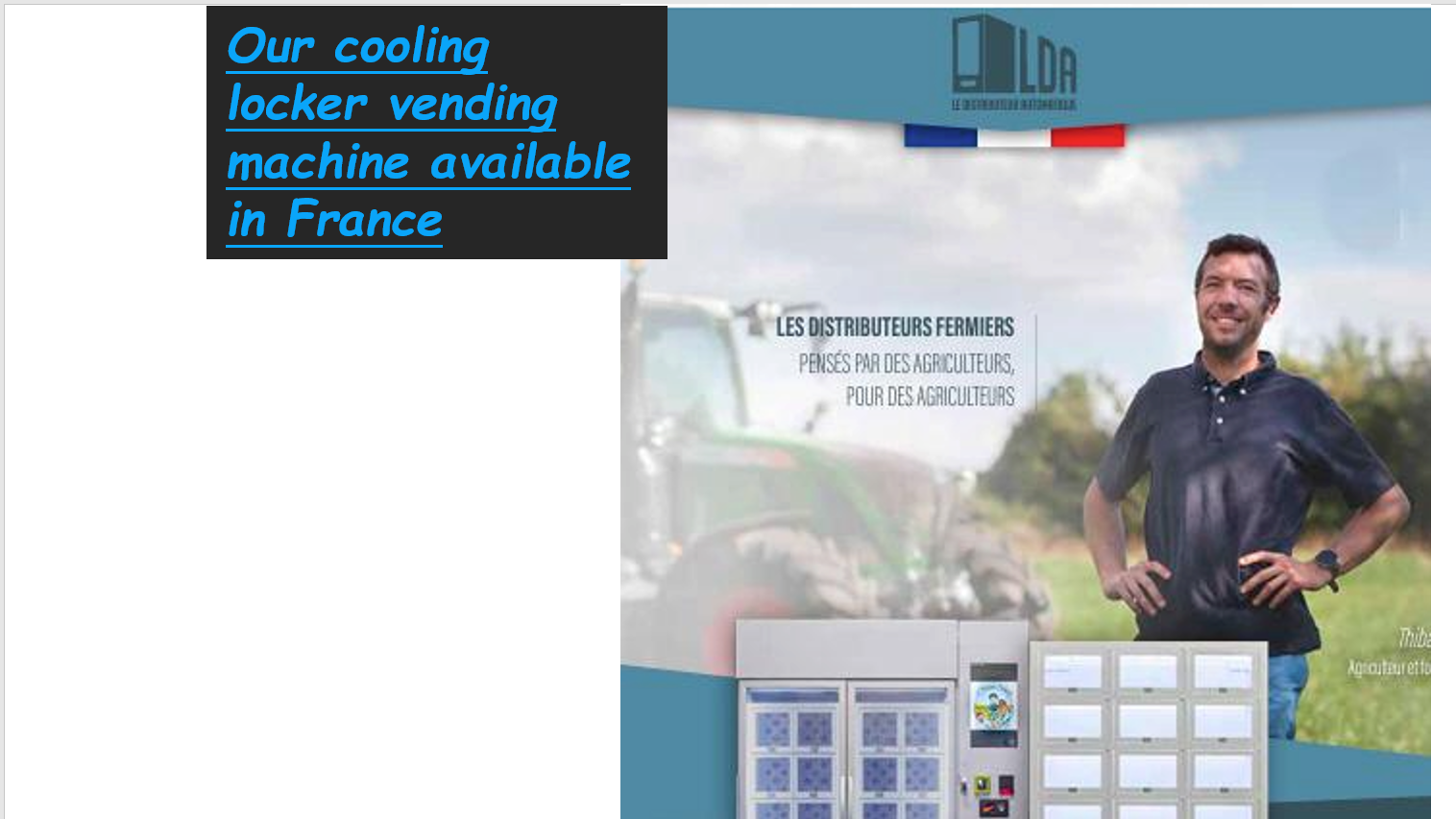 Unmanned retail store with cooling locker vending machine to sell egg drink fruit meat