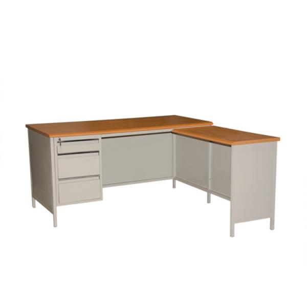 Quality Modern MDF Board L Shaped Office Desk Three Drawer Office Desk for sale