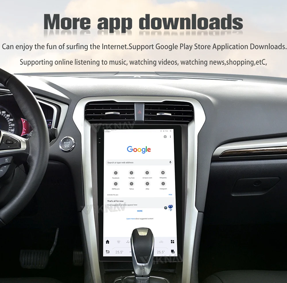 Viknav 13.6 Inch Android Auto Car Radio For Ford Mondeo 2013-2021 Multimedia Player GPS Navigation Head Unit Wireless Carplay