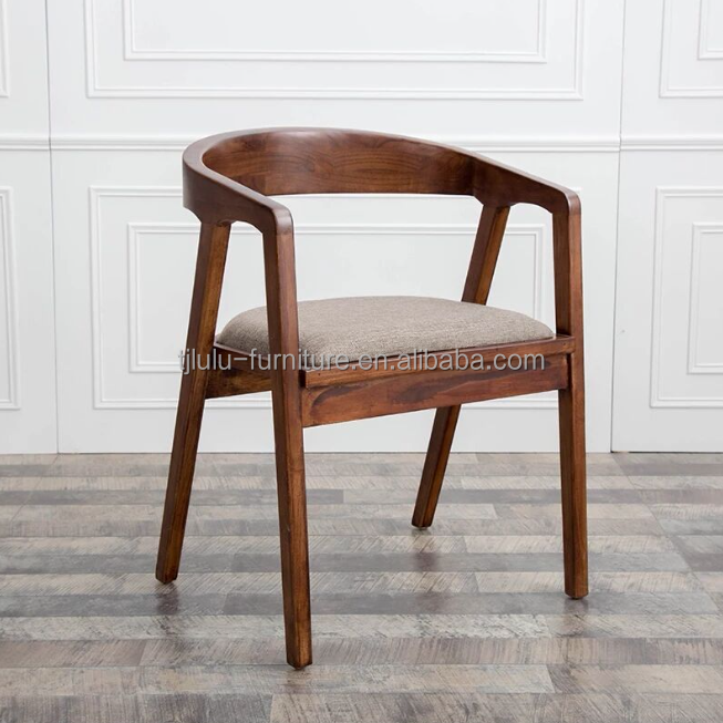 Natural/Walnut Modern Wood Chair Simple Home Dining Bar PU Leather Chair for Sale