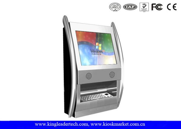 Quality TFT LCD Display Fashionable Wall Mount Kiosk Wth Rugged Metal Keyboard for sale