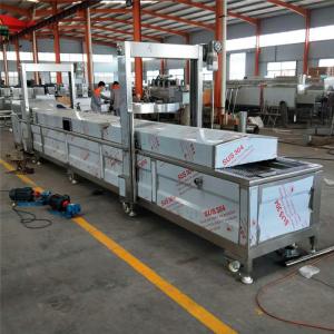 SS304 PLC Gas Deep Fryer Cassava Tortilla Chip Frying Machine