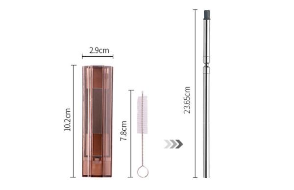 Quality Eco Friendly Portable 8mm Stainless Steel Collapsible Straw for sale