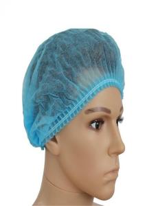 Buy cheap Double Elastic String PP Disposable Head Cap , Disposable Clip Cap Bule Color product