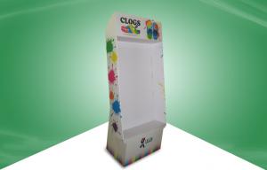 China Customized POS Cardboard Displays , Hook Floor Display Stand for Kids Shoes on sale