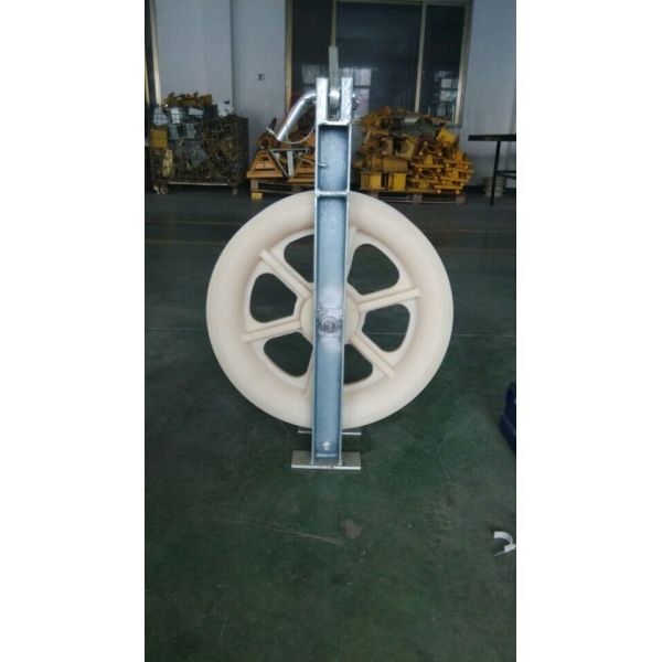 508mm Large Diameter Cable Pulley Block Nylon Steel Frame Round Belt Type