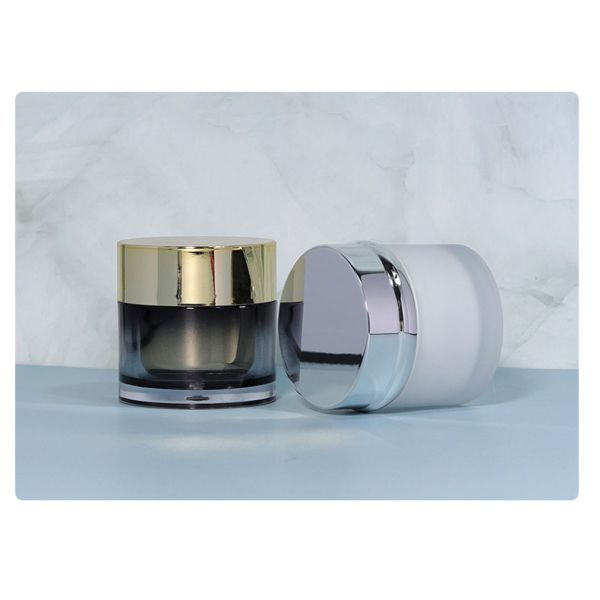 Industrial Cosmetic Luxury Black White Acrylic Plastic Double Wall Natural Body Scrub Container 50g 30g Jars With Lids