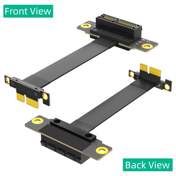 High Speed PCI-E 1X Riser Cable with Dual Vertical 90 Degrees Direction and 10cm Length for Flexible GPU Installation