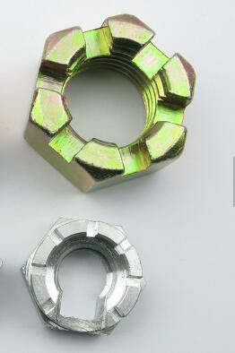 Mild Steel Slotted Heavy Hex Nuts Hex Castle Nut Zinc Plate Surface High Performance