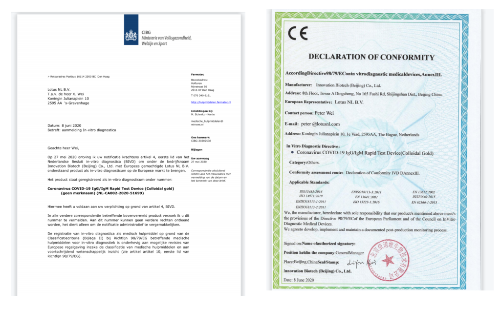 2019-NCoV Antibody Fast Detection Kit Colloidal Gold Self Test 15min