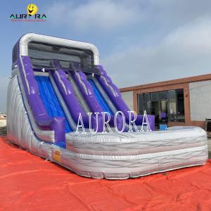 Buy cheap Custom Purple Gray Inflatable Water Slide With Climbing Wall For Adventure Seekers product