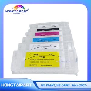 China Ink cartidge T725A T725A T7251 T7252 T7253 T7254 600ml 6PCS Empty Refillable Ink Cartridge 600ml Wiith One Time Chip compatible for Epson F2100 F2000 F2130 F2140 F2150 F2160 Printer HONGTAIPART on sale
