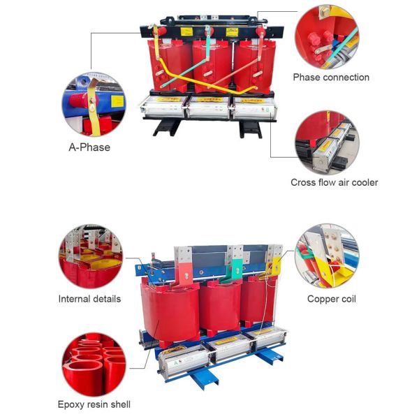 Epoxy Resin Dry Type Distribution Transformer 80 Kva 3 Phase With Triple Winding Coil