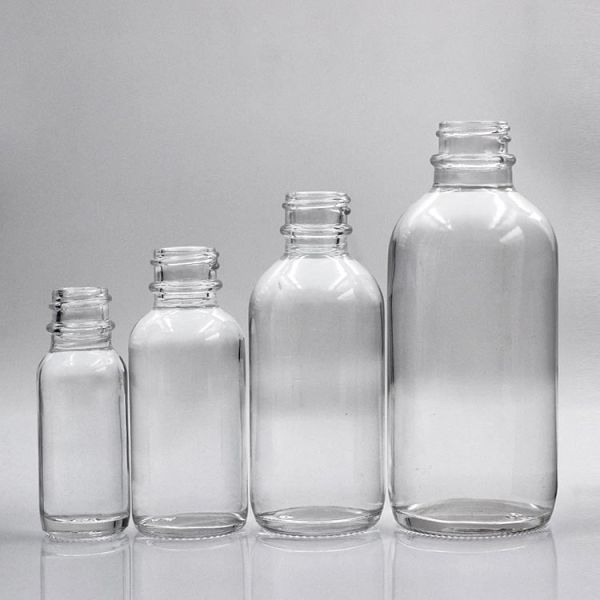 15ml Boston Glass Bottles Clear Round Color Logo Customized For Massage Oil