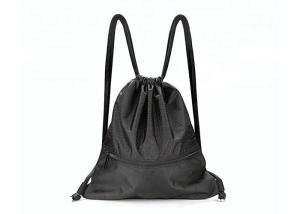 Buy cheap Mesh Nylon Custom Drawstring Backpack Polyester Black Cinch Sack product