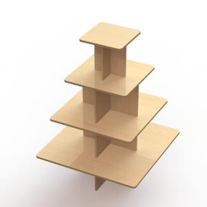China 4 Square Shelves Retail Display Stands KD Structure MDF Table Display on sale