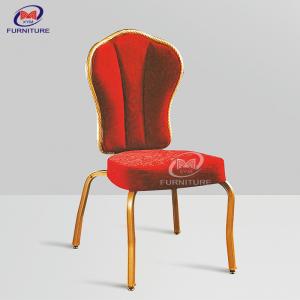China Red Velvet Fabric Hotel Banquet Chair Mould Foam Cushion Fabric Upholstered Dining Chairs on sale