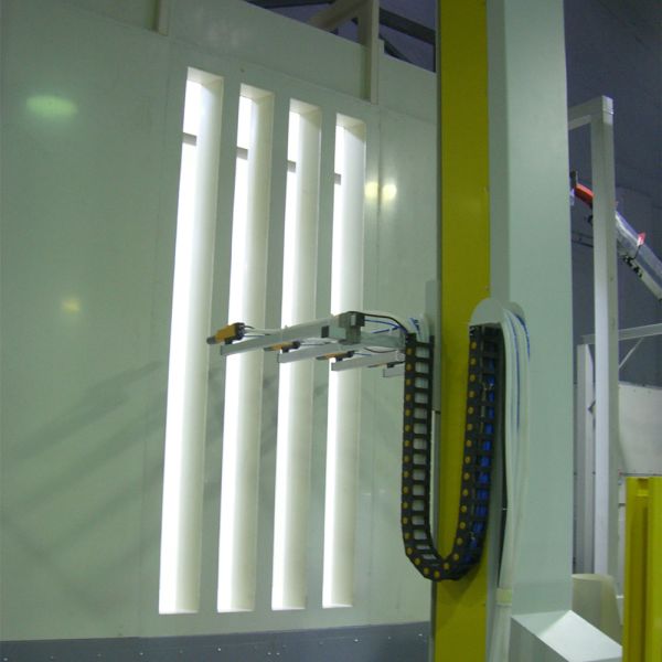 Customized Voltage PLC Control Powder Coating Spray Booth For Automatic Painting System