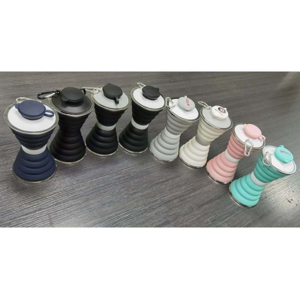 OEM Folding Silicone Collapsible Water Bottles Customized 500ml