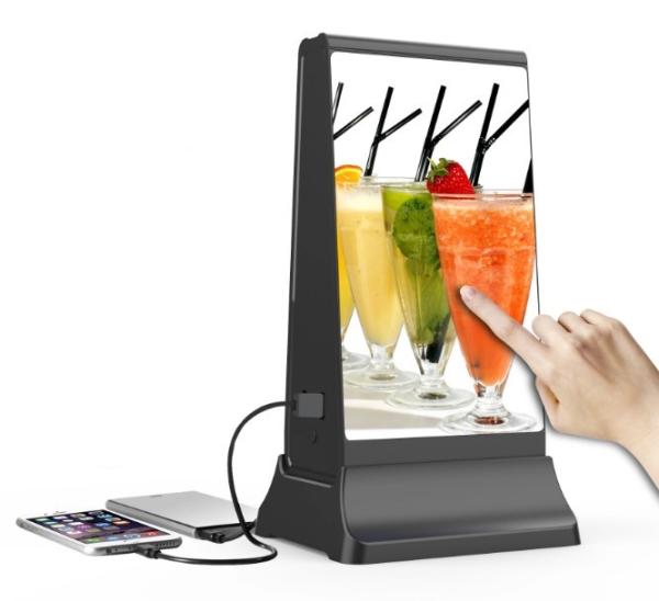 Quality Black Digital Advertising Display Stand Small Size Cell Phone Charger Kiosk WIFI for sale