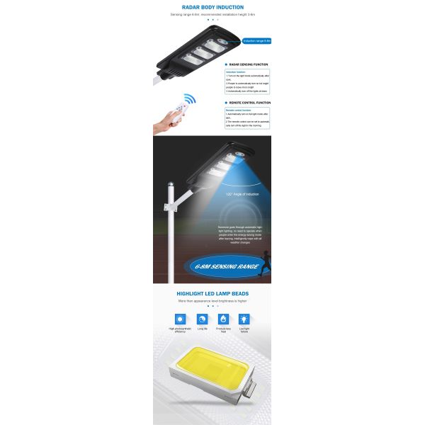 LED IP65 Smart Solar Street Light , Solar Integrated Street Light 60w Monocrystal