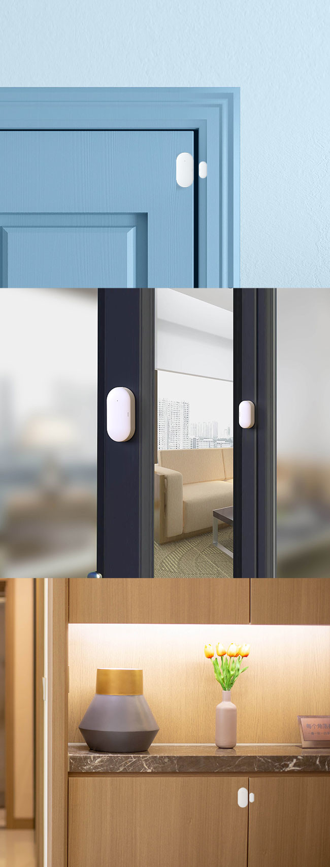 ABS PC Zigbee Door Contact DC 3V Alexa Tuya Google Assistant