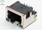 Through Hole PCB Mount RJ45 Jack 8P8C One Port Side Entry Built - In LED