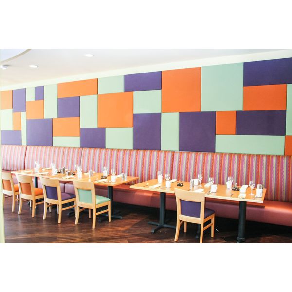 Decorative Soft Covered Fabric Fiberglass Acoustic Wall Panels Square Edge
