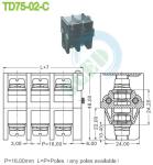 12.2mm Terminal Width Feed Through Terminal Block with Right Angle Wire Inlet