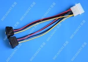 Buy cheap Computer Molex 4 Pin To 2 x15 Pin SATA Data Cable Right Angle Pitch 5.08mm product