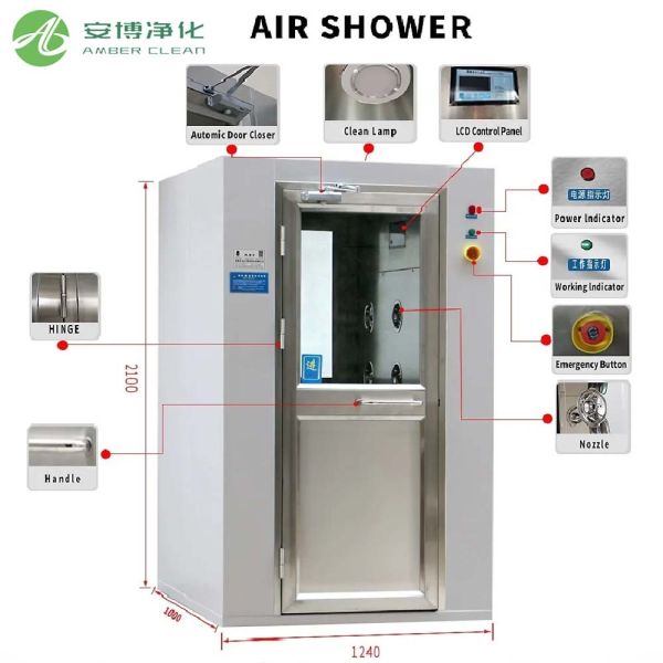 Customized Automatic Rolling Door Air Shower Room Cargo Air Shower Room