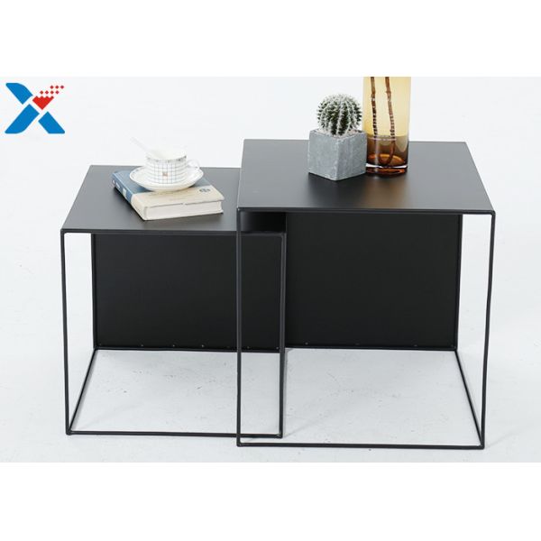 Creative American Square Acrylic Table / Acrylic Sofa Table With Iron Frame